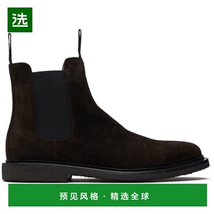 1h可退 香港直邮Common Projects 男士 棕色 Waxed Suede 切尔西