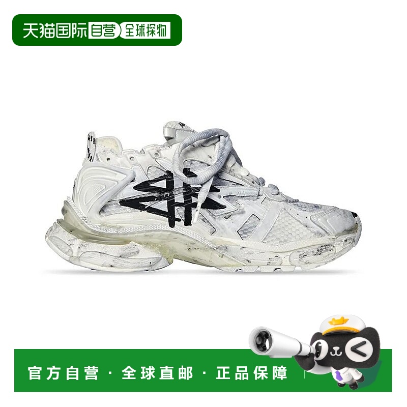 自营欧洲直邮Balenciaga/巴黎世家 Runner Graffiti女士白色网布