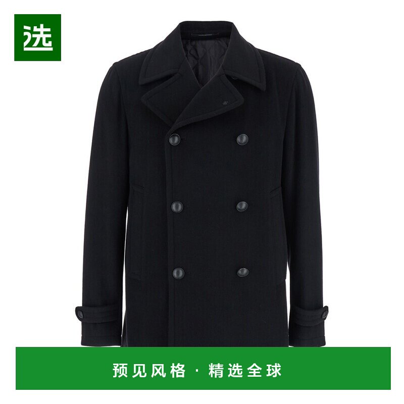 1h可退 香港直邮Tagliatore 男士 雙排扣訂製大衣 N5051 black黑