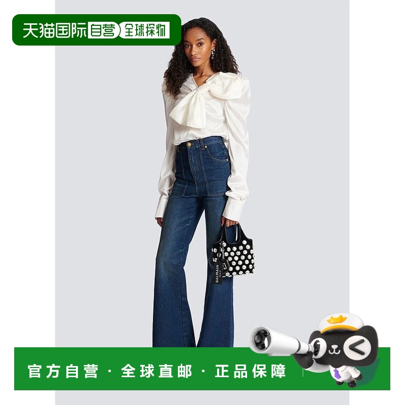 香港直邮Balmain 大蝴蝶结装饰罩衫 BF0IL045SC89上衣女装长袖