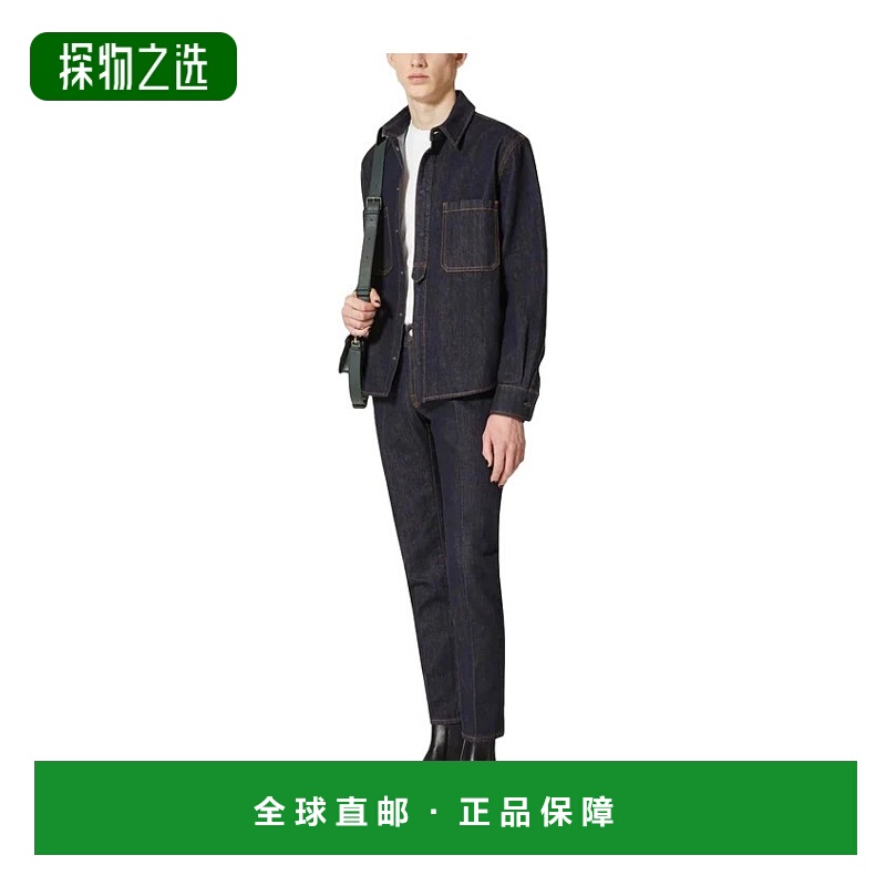 【99新未使用】香港直邮Valentino 徽标牛仔衬衫 3V3DB02E9F1