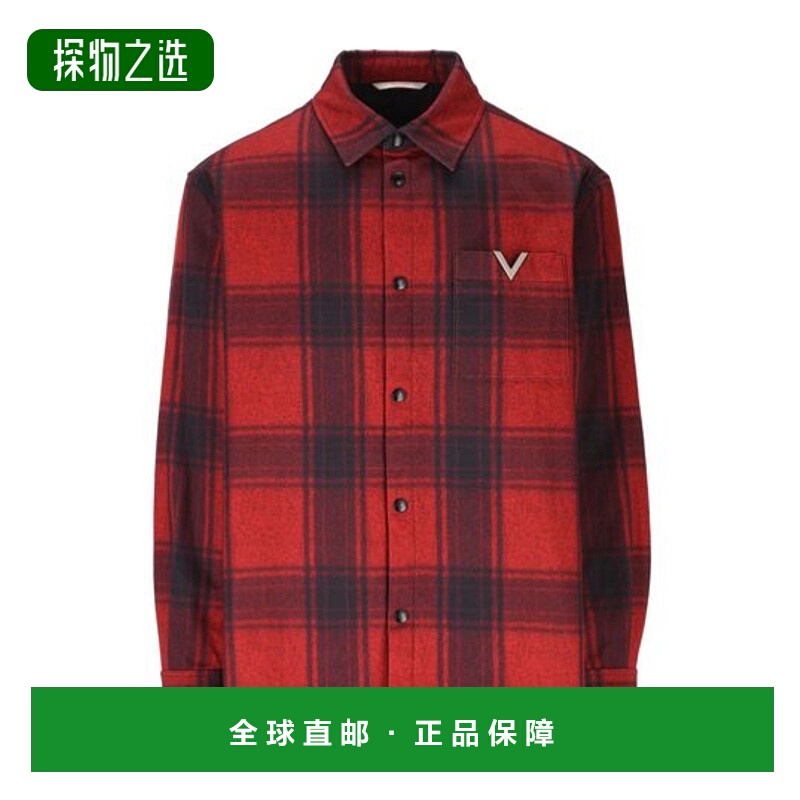 香港直邮Valentino 格纹衬衫夹克男装 VCIO06A8T