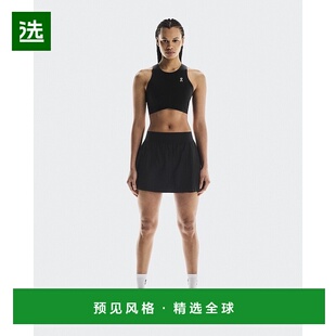 欧洲直邮On昂跑Court系列女士黑色再生聚酯百褶裙网球半身裙短裤