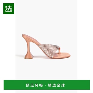 1h可退 香港直邮Amina Muaddi 女士 Shiona 水晶装饰绸缎凉拖 SHI