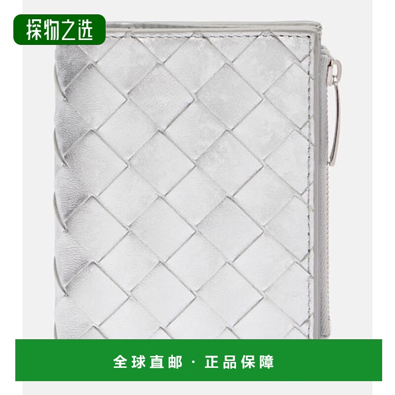 香港直邮Bottega Veneta 葆蝶家 女士 编织小号皮革二摺钱包