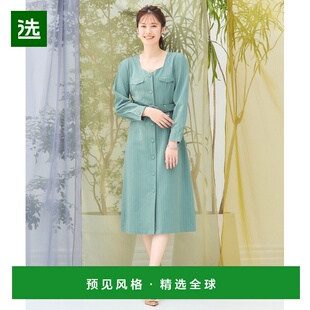 【日本直邮】Dress+女士上装T恤绿色简约凉爽夏季宽松透气舒适T恤