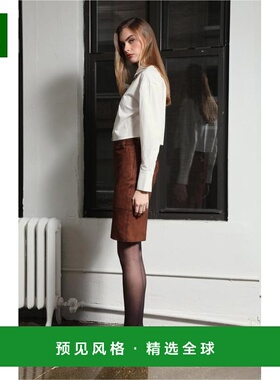 1h可退 【美国直邮】Walter Baker Piper 裙子 麂皮半身裙 优雅高