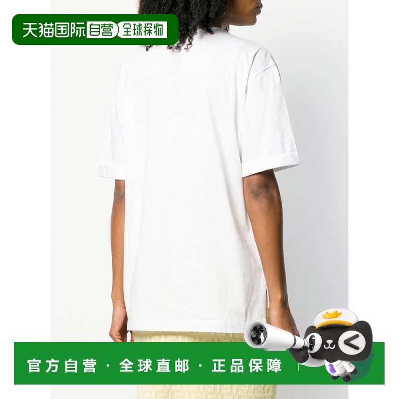 香港直发Fendi芬迪女士白色logo刺绣T恤潮流时尚百搭FS7011A8FU