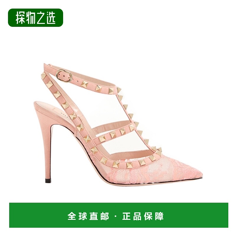 香港直邮Valentino rockstud 蕾丝高跟凉鞋 WS0393IQT