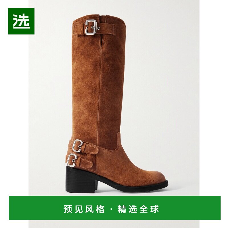 香港直邮Chloe 蔻依 女士 搭扣绒面革靴子 CH25W12EPX201女靴