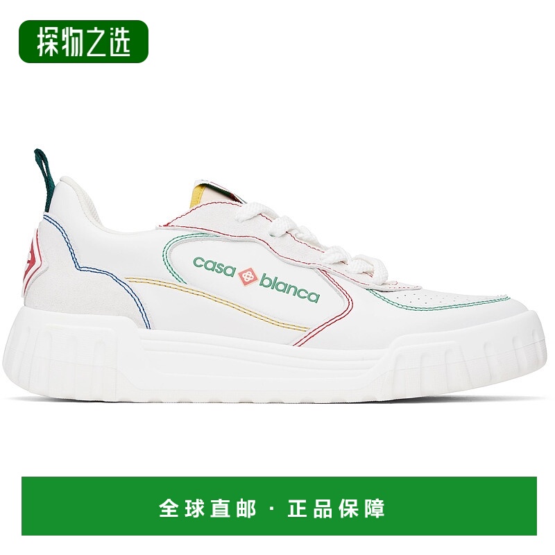 1h可退 香港直邮Casablanca 男士 白色 Court 运动鞋 APS25SNK017