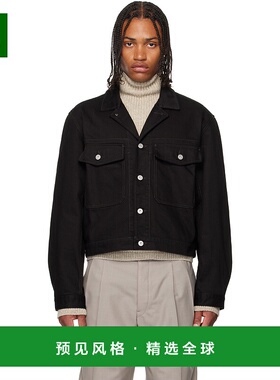 1h可退 香港直邮Lemaire 男士 黑色卡车司机牛仔夹克 OW1188LD105