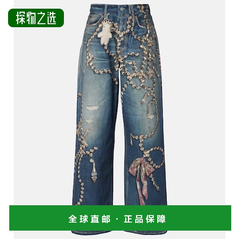 香港直邮Acne Studios 艾克妮 女士 1981 trompe l’œil 阔腿牛仔