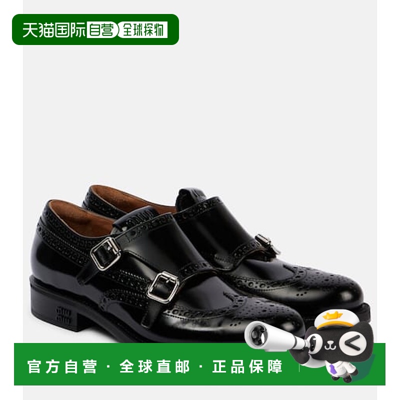 1h可退 香港直邮Miu Miu 缪缪 女士 x Church's 绒毛皮质僧侣扣粗