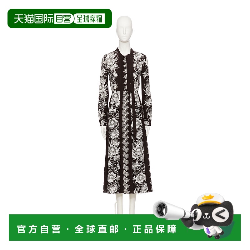 香港直邮Valentino 长袖连衣裙 XB0VAZ4077B华伦天奴
