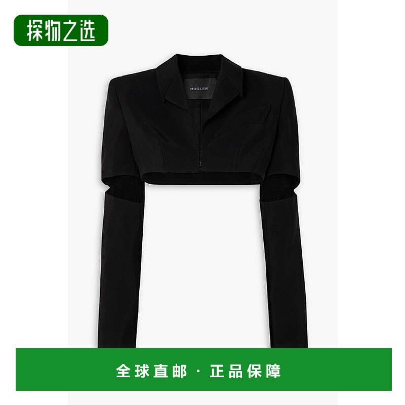 香港直邮Mugler 穆勒 女士 短款剪口斜纹布西装外套 24S1VE040818