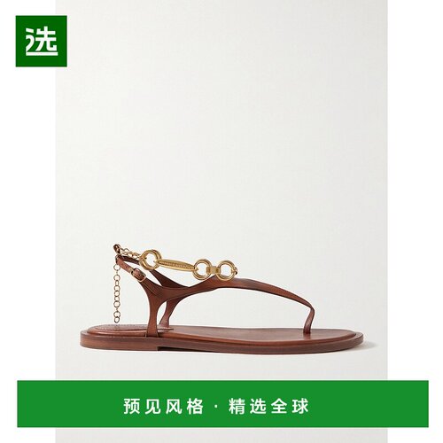 1h可退 香港直邮ZIMMERMANN 女士 Wild 精饰皮质凉鞋 2695FS25A1