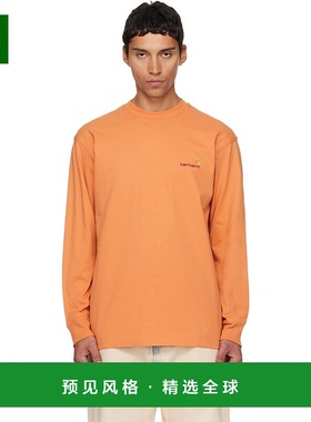 1h可退 香港直邮CARHARTT WIP 男士 橙色 American Script 长袖 T