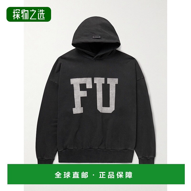 香港直邮essentials fear of god 男士 Qualified 印花棉针织连帽