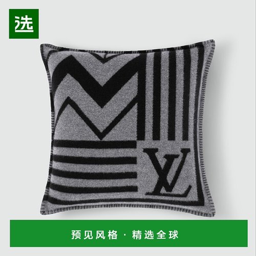 欧洲直邮LV/路易威登 男士深灰色羊毛靠垫
