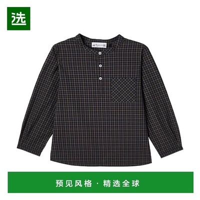 1h可退 香港直邮Bonpoint 女童 Artiste 格纹棉府绸衬衫童装