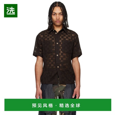 1h可退 香港直邮Andersson Bell 男士 棕色 Letto Knitted 衬衫 a