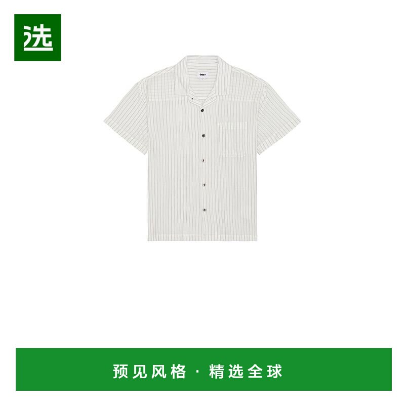 1h可退 香港直邮Obey 男士 Donnie 透视条纹短袖衬衫 181210442