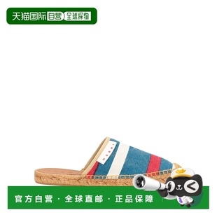女士 玛尼 帆布面凉鞋 blue蓝色 1h可退 舒适时尚 香港直邮Marni
