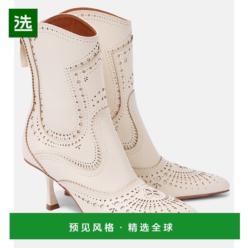 1h可退 香港直邮ZIMMERMANN 女士 Eliot 65 皮质短靴 white白色