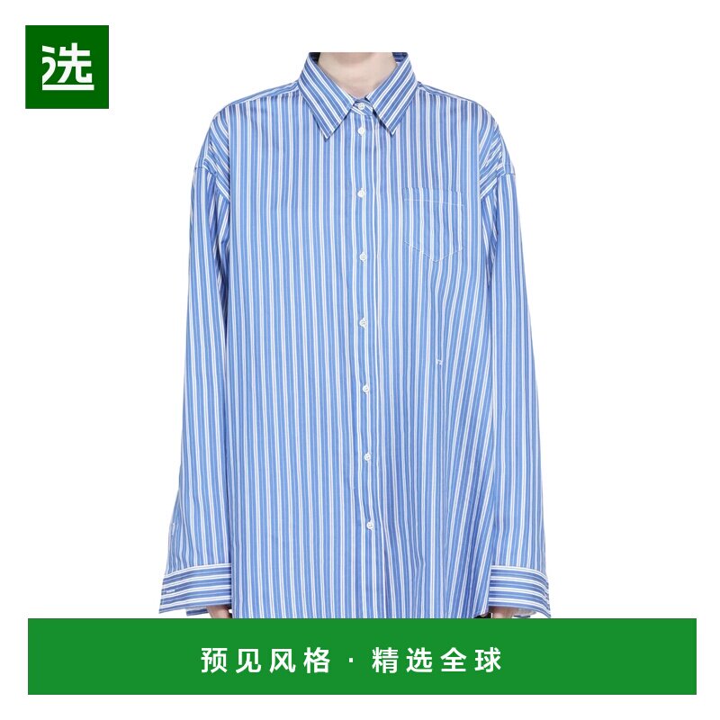 香港直邮N21 女士衬衫 N2M0G0311520RD11 SS2026 蓝色 条纹衬衫