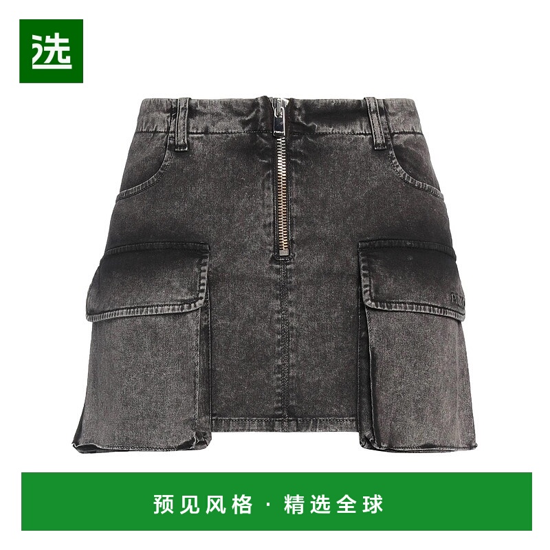 1h可退 香港直邮Pinko 品高 女士 牛仔半身裙 black黑色 舒适时尚