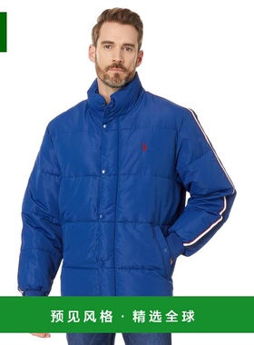 【美国直邮】U S POLO ASSN 条纹羽绒夹克 男装 保暖 舒适