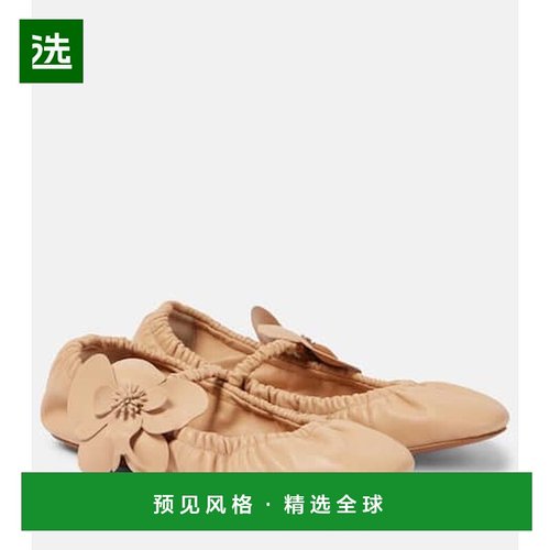 香港直邮ZIMMERMANN 女士 兰色花朵装饰皮质玛丽珍平底鞋单鞋