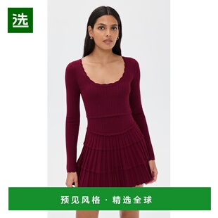 1h可退 香港直邮LOVESHACKFANCY 女士 Sweater 淡紫色长袖网眼提