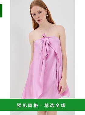 1h可退 香港直邮Acne Studios 艾克妮 女士 缎面连衣裙 pink粉色
