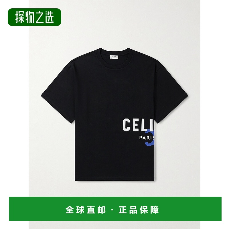 香港直邮Celine 思琳 男士 徽标印花棉针织T恤 RX0HV1242GDU0GGU2