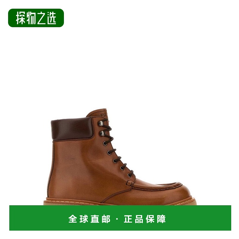 1h可退 香港直邮Prada 普拉达 女士 標誌圓頭踝靴 1T803NFG045070