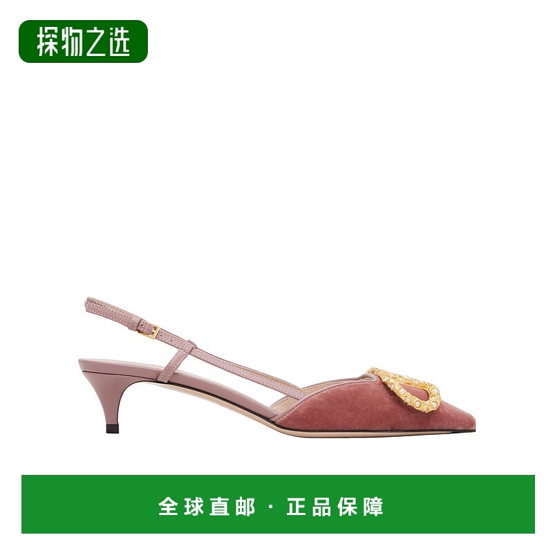 香港直邮Valentino VLogo 标志性天鹅绒露跟高跟鞋 WS0Q70XUP