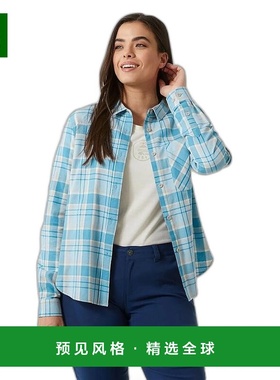 欧洲直邮Helly Hansen 女士灰蓝色棉Lokka有机法兰绒长袖衬衫