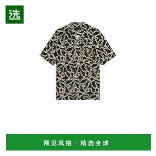 1h可退 香港直邮Allsaints 男士 链环短袖衬衫 M134SB black黑色