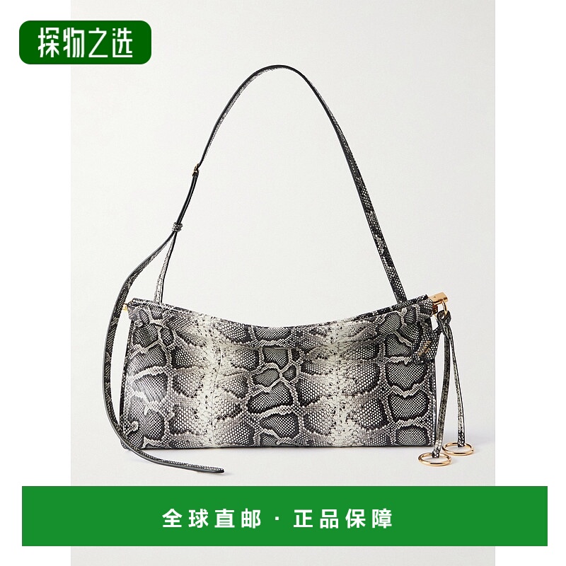 香港直邮Alaïa 女士 Le Click 横款中号蛇纹鳗鱼皮肩包 AA1S01430
