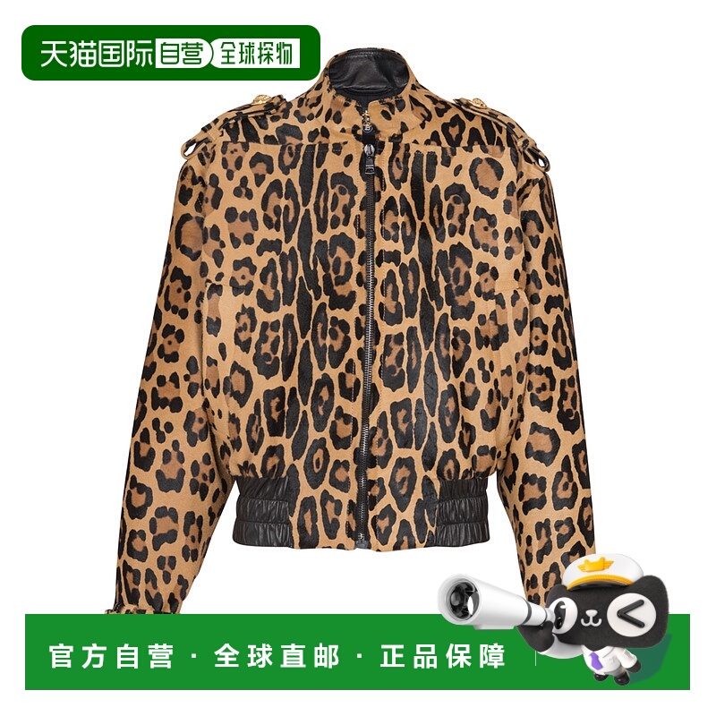 香港直邮Balmain 豹纹皮夹克 FF1TF505LC17