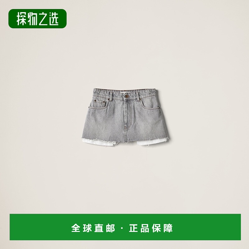 欧洲直邮MIU MIU(缪缪) 24上新 牛仔短裙时尚潮流穿搭舒适高级感