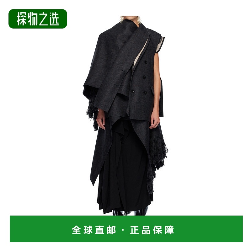 香港直邮Sacai Double-Faced Plaid Melton 马甲 2508217