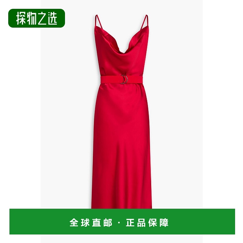 香港直邮NORMA KAMALI 诺玛·卡玛丽 女士 缎面中长吊带连衣裙 ST