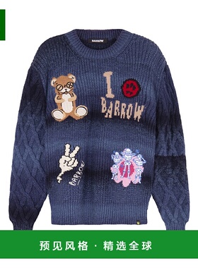 香港直邮BARROW 男士针织毛衣 F4BWUAJP048126 SS2024 蓝色 圆领