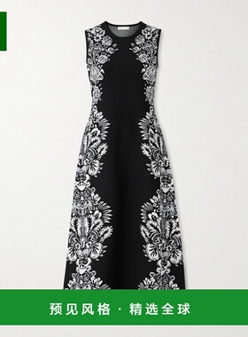 香港直邮1h可退 ULLA JOHNSON 女士 Liana 提花针织中长连衣裙 PS