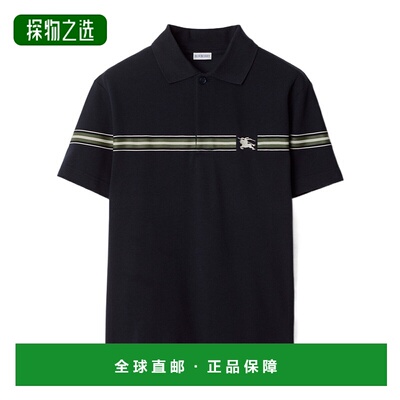 1h可退 香港直邮BURBERRY 男士T恤 81051391 AW2024 黑色 条纹Pol