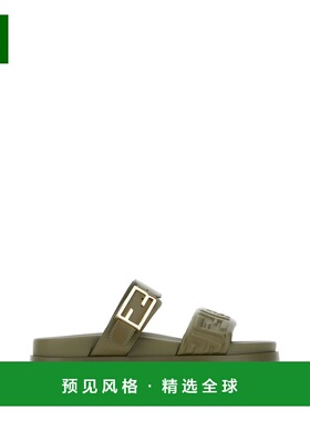 1h可退 香港直邮Fendi 芬迪 女士 Feel 橄榄绿绿色纳巴革凉鞋 8X8