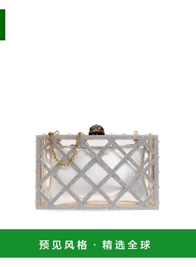 香港直邮KURT GEIGER 女士手拿包 CRYSTALQUILTBOXCLUTCH0SILVERS